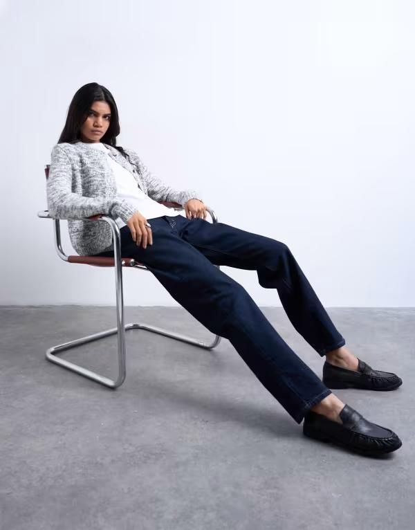 トップショップ レディース ボトムス デニムパンツ ストレート ジーンズ Topshop Kort high rise straight leg jeans in indigo rinse RINSE