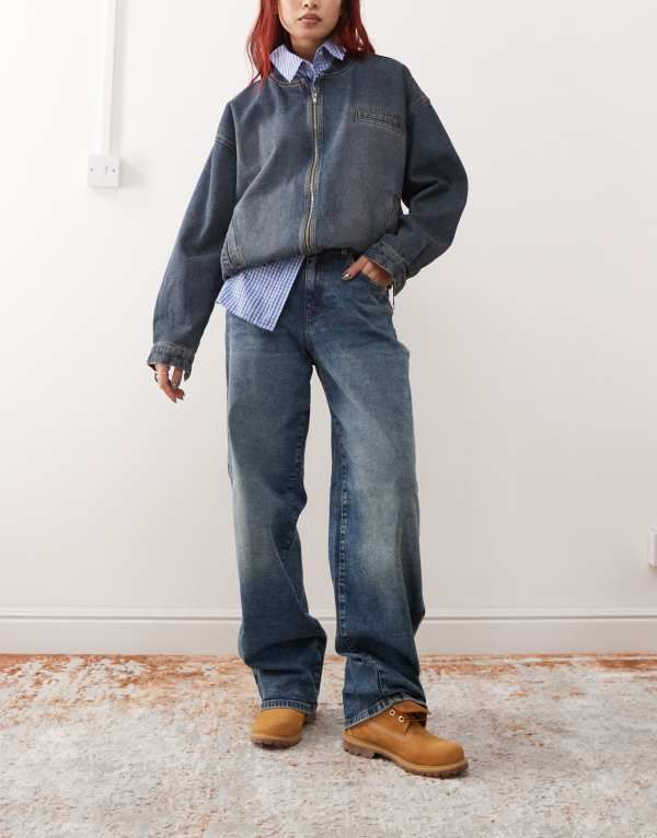 ノイジーメイ レディース ボトムス デニムパンツ ハイウエスト ジーンズ Noisy May Josie high waist baggy fit jeans in mid wash Medium b