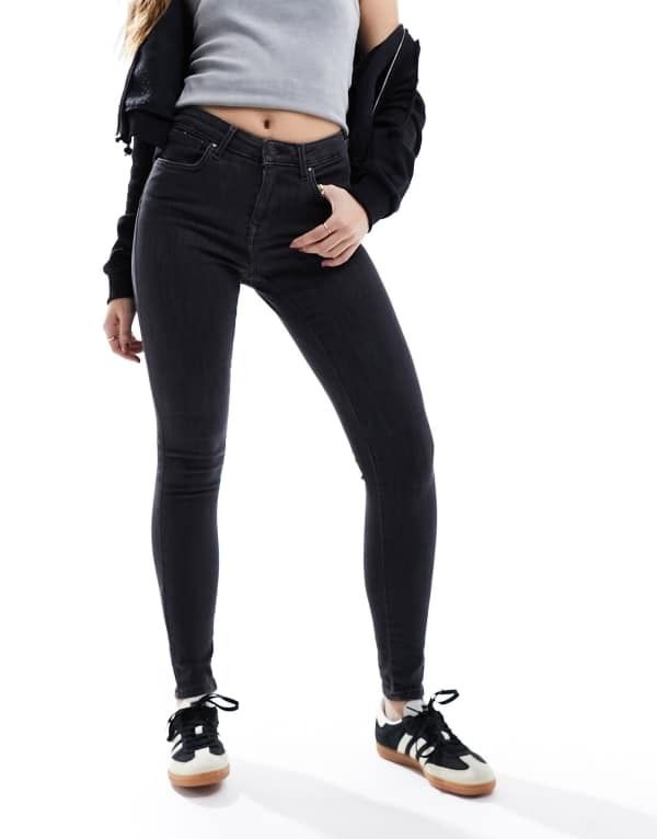オンリー レディース ボトムス デニムパンツ デニム ジーンズ ONLY pushup skinny jeans in dark gray denim DARK GRAY グレー