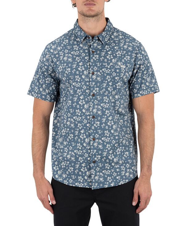 ハーレー メンズ トップス シャツ Hurley Mens One and Only Lido Stretch Short Sleeve Shirt Grey Teal グレー