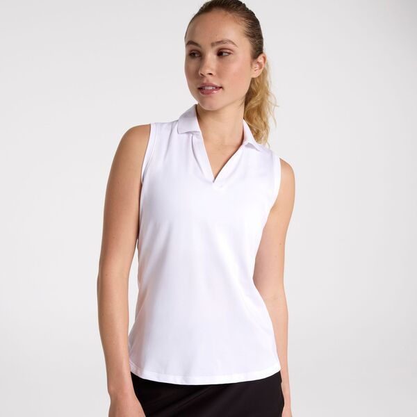 ウォルターヘーゲン レディース トップス ポロシャツ ノースリーブ Walter Hagen Womens Performance 11 Sleeveless Johnny Polo White ホワ