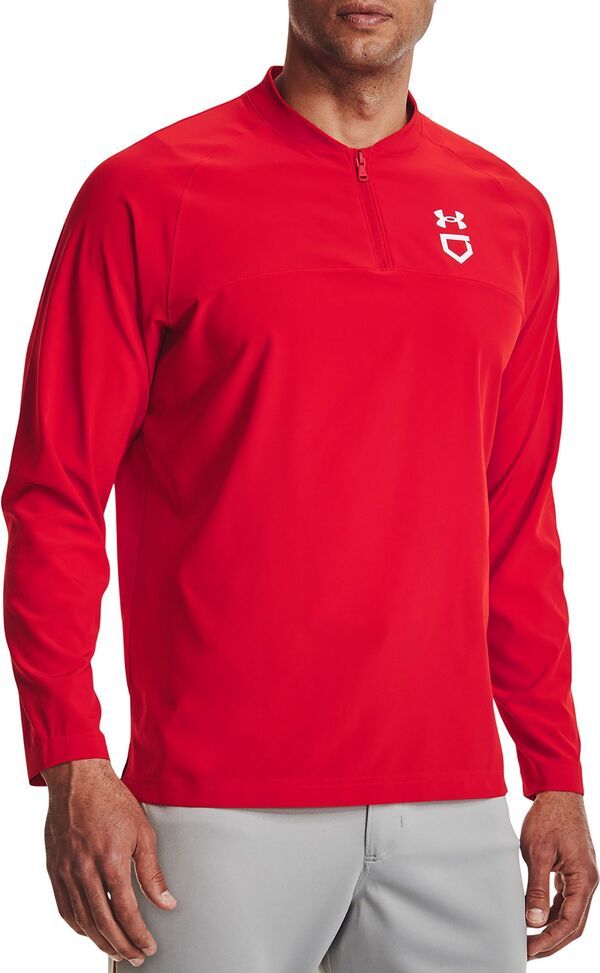 アンダーアーマー メンズ アウター ジャケット・ブルゾン Under Armour Mens Utility Long Sleeve Cage Jacket RedWhite ホワイト