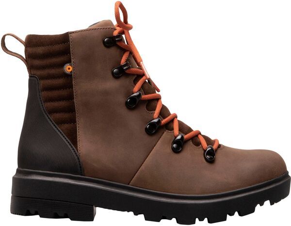 ボグス レディース シューズ ブーツ・レインブーツ レース レザー Bogs Womens Holly Lace Leather Waterproof SlipOn Boots Brown ブラウン