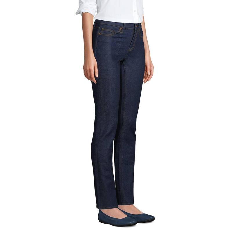 ランズエンド レディース ボトムス デニムパンツ ストレート ジーンズ Womens Lands End MidRise Straight Leg Jeans Riverinse