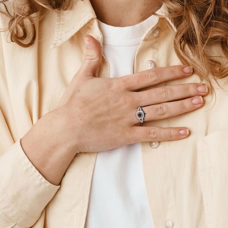ステラ グレース レディース アクセサリー リング Stella Grace 10k White Gold 12 CaratW Black White Diamond Bridal Ringset 1 ステラ グレース レディース アクセサリー リング Stella Grace 10k White Gold 12 CaratW Black White Diamond Bridal Ringset 1