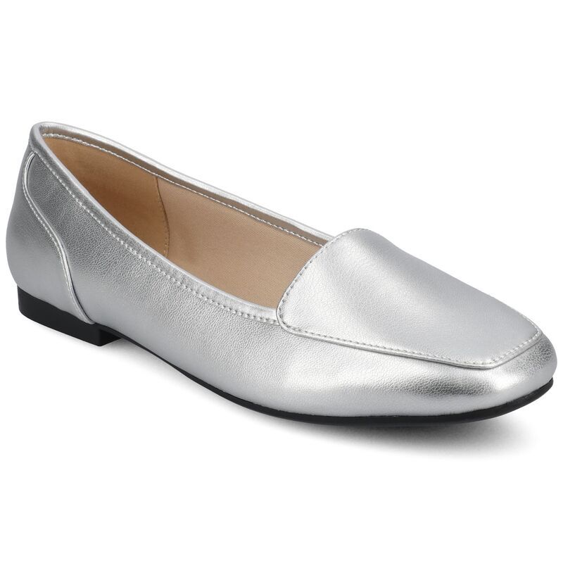ジャーニー レディース シューズ サンダル Journee Noelia Womensquare Toe Ballet Flats In Regular Wide Width Silver シルバー