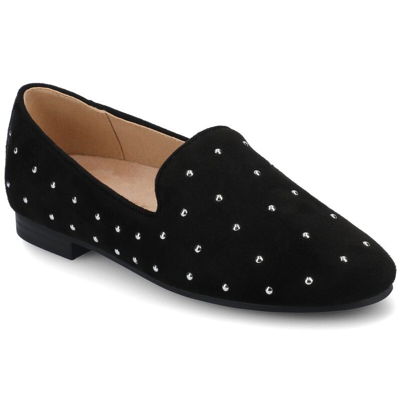 ジャーニー レディース シューズ サンダル Journee Ishani Womens Almond Toe Ballet Flats In Regular Wide Width Black Stud