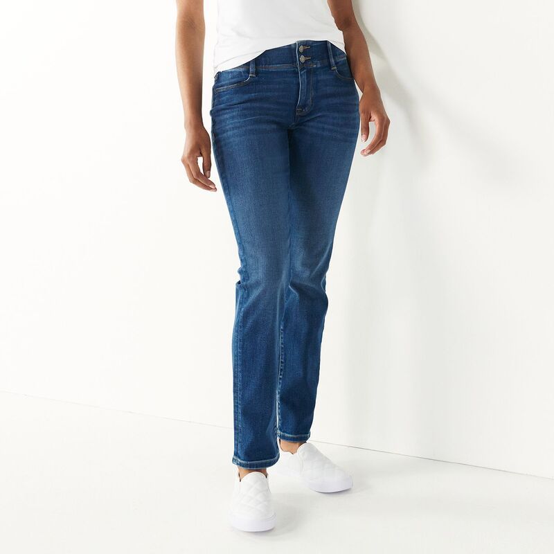 ナインウェスト レディース ボトムス デニムパンツ ジーンズ Womens Nine Westraight Jeans Medium Wash Blast
