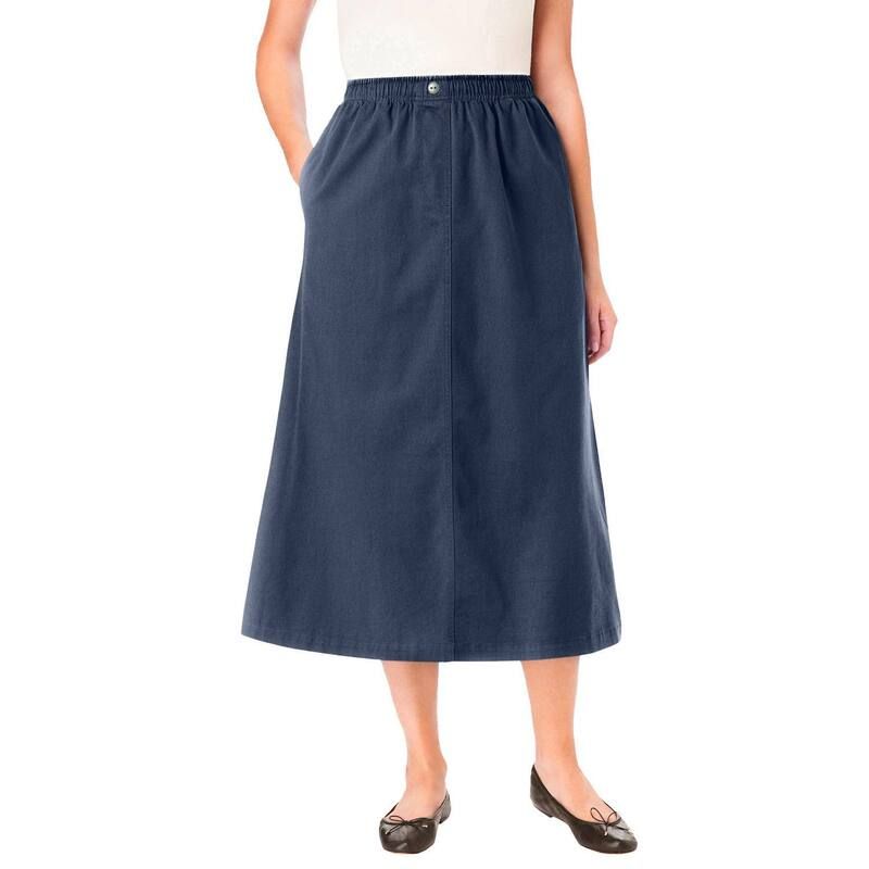 ウーマン ウィズイン レディース ボトムスカート プラスサイズ Woman Within Womens Plusize 7Day Mockfly Skirt Navy ネイビー