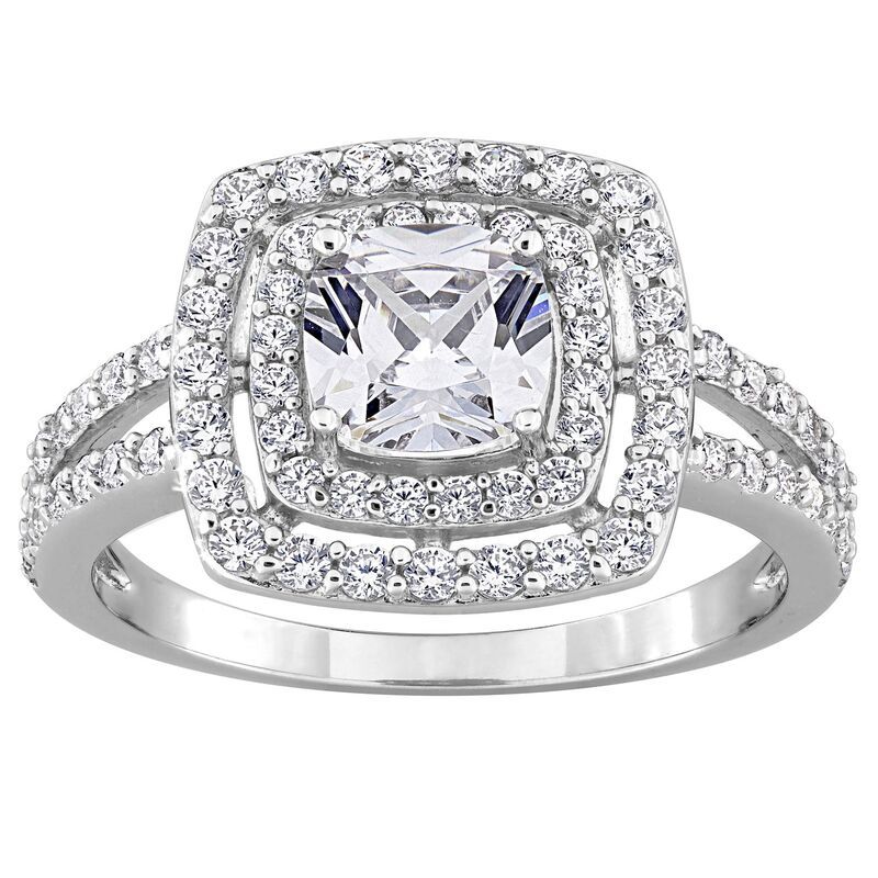 ステラ グレース レディース アクセサリー リング Stella Grace Sterling Silver Cubic Zirconia Double Halo Engagement Ring St