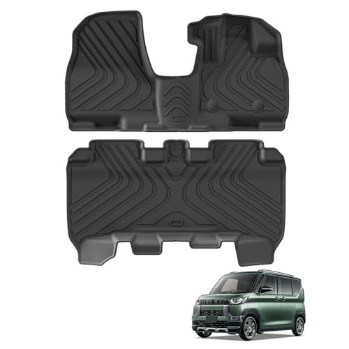 R★三菱 デリカミニ 専用 3D フロアマット カーペダルマット ニッサン 2025新型 ルークス 40系 2代目 BA系列 専用 3D立体カーマッ ト DELICA mini 2023年5月-現行 BB系列 フロント用 ＋ 2列目用マットセット ROOX R