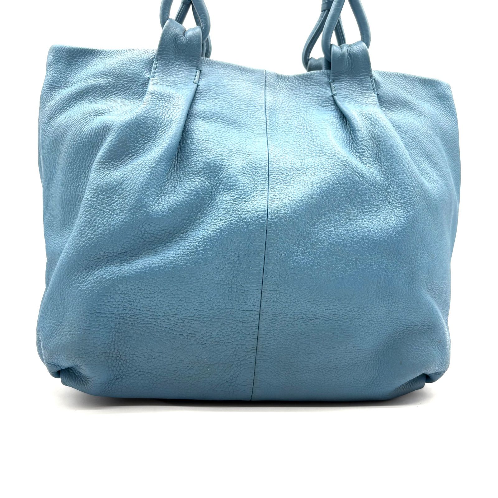 HAMANO Light Blue Leather Tote Bag Ensemble Shrunk Leather 濱野 