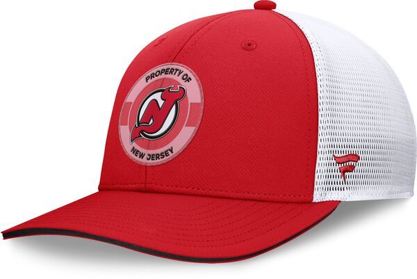 ファナティクス メンズ アクセサリー 帽子 ジャージー Fanatics NHL Adult New Jersey Devils Red Structured Adjustable Hat NoCol