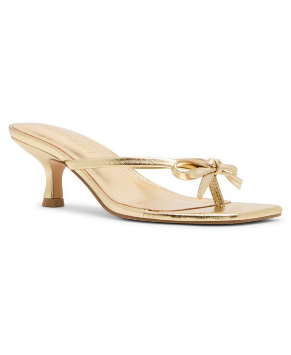 マッデンガール レディース シューズ サンダル ヒール Madden Girl Charlotte KittenHeel Bow Dressandals Gold Metallic ゴールド