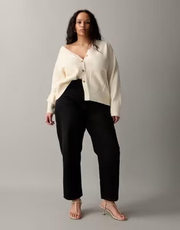 エイソス レディース ボトムス デニムパンツ ジーンズ ASOS Curve ASOS DESIGN Curve high rise relaxed mom jeans Black ブラック