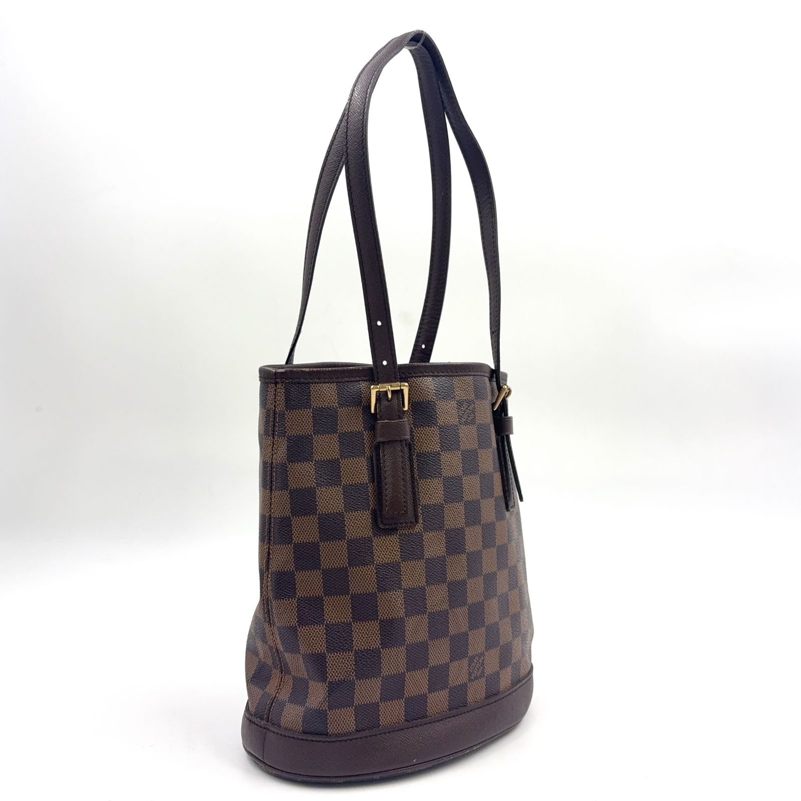 新着】LOUIS VUITTON マレ ダミエエベヌ ダミエエベヌ レザー、PVC