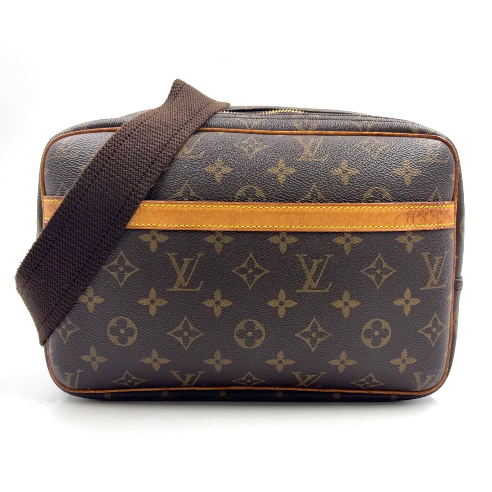 【新着】LOUIS VUITTON リポーターPM モノグラム モノグラム レザー、PVC ブラウン、ライトブラウン ショルダーバッグ ゴールド M45254