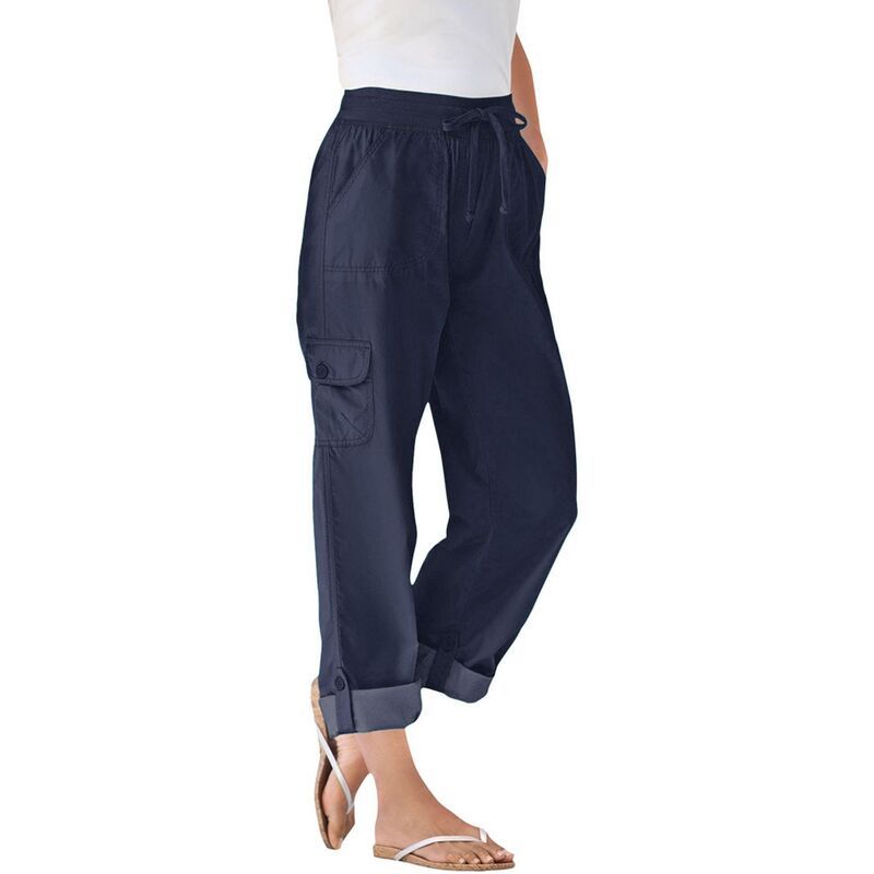 ウーマン ウィズイン レディース ボトムス カジュアルパンツ カーゴパンツ プラスサイズ プチ キャップ Woman Within Plusize Petite Convertiblength Car