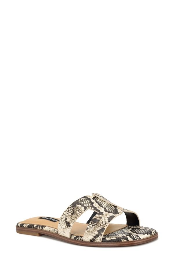ナインウェスト レディース シューズ サンダル Nine West Giny Slide Sandalight Natural Embossed