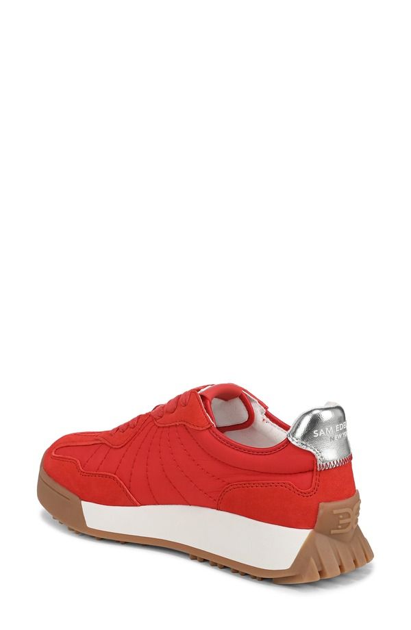 サムエデルマン レディース シューズ スニーカー Sam Edelman Langley Retro Sneaker Sport Red White ホワイト