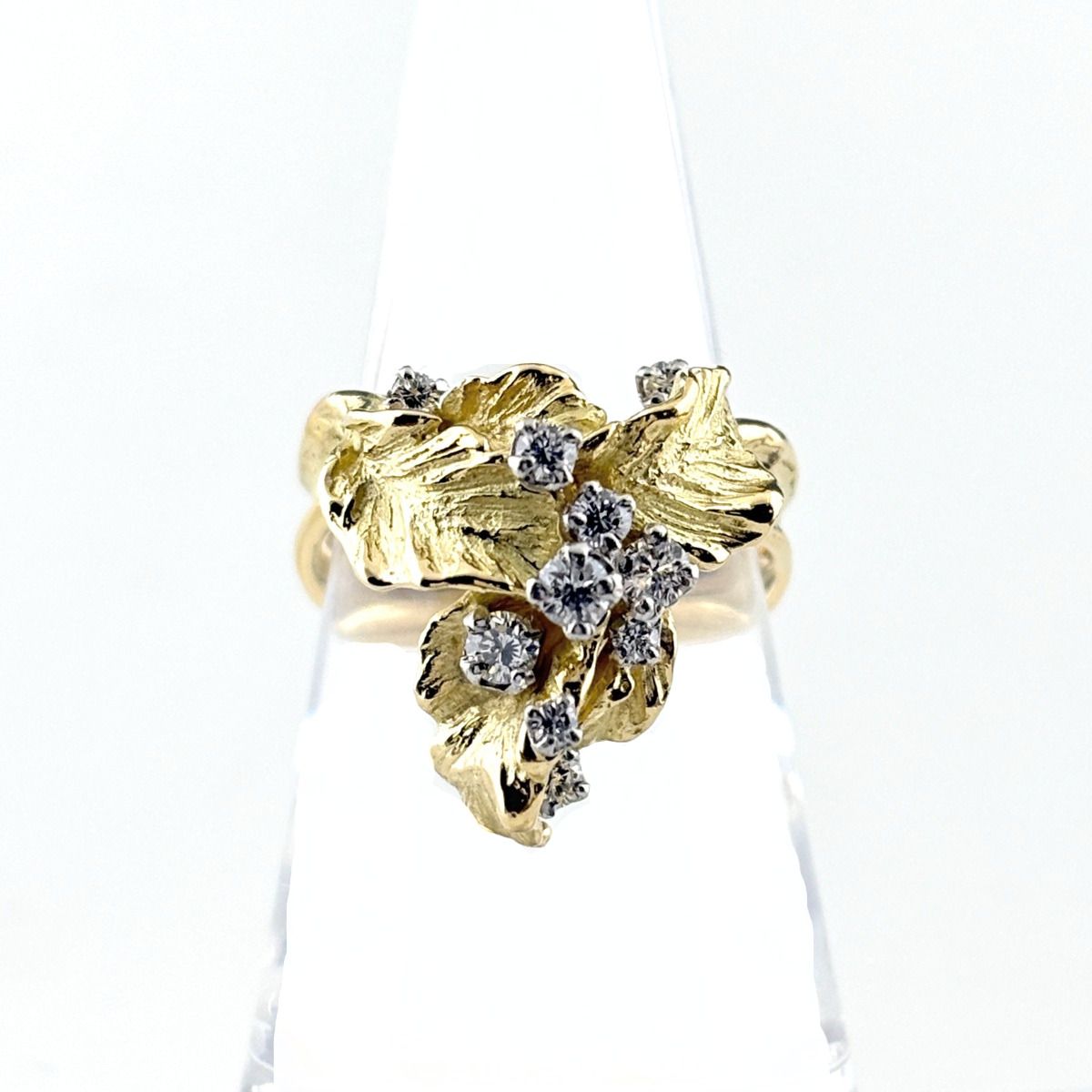 岩倉康二 IWAKURA KOJI メレダイヤ リング YG イエローゴールド プラチナ 指輪 リング 11.5号 K18 Pt900 レディース 【中古】