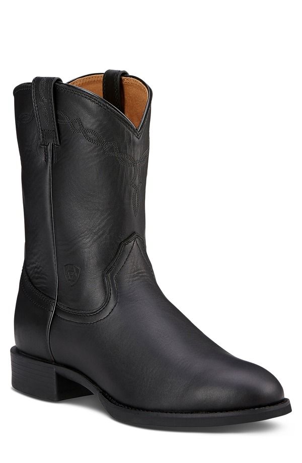 アリアト メンズ シューズ ブーツ・レインブーツ Ariat Heritage Roper Western Boot Black ブラック
