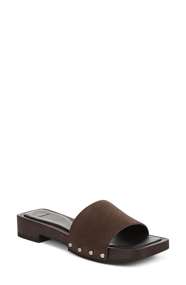 ヴィンス レディース シューズ ヒール サンダル Vince Barbara Slide Sandal Dark Mocha モカ