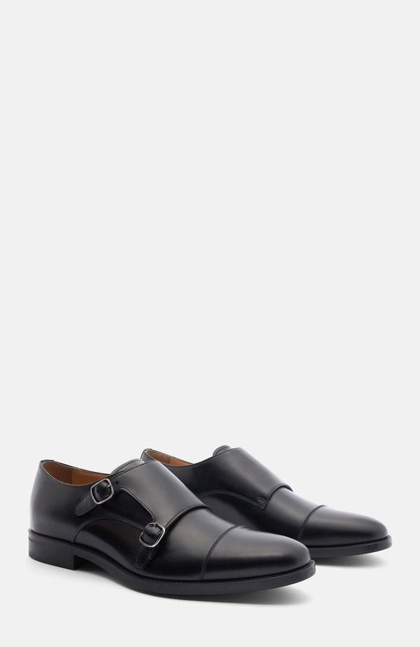 スカロッソ メンズ シューズ モンク SCAROSSO Francesco Monks Black Calf ブラック