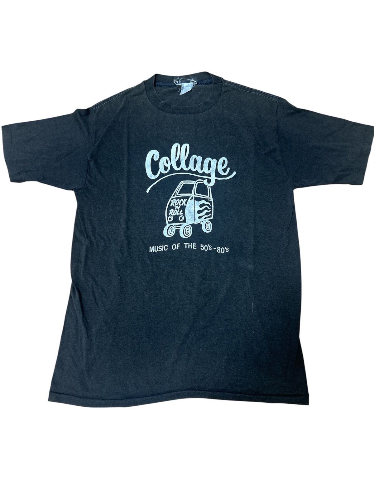 80s〜90s USA製 College ROCK’N ROLL Tシャツ Sportswear ブラック L ヴィンテージ シングルステッチ
