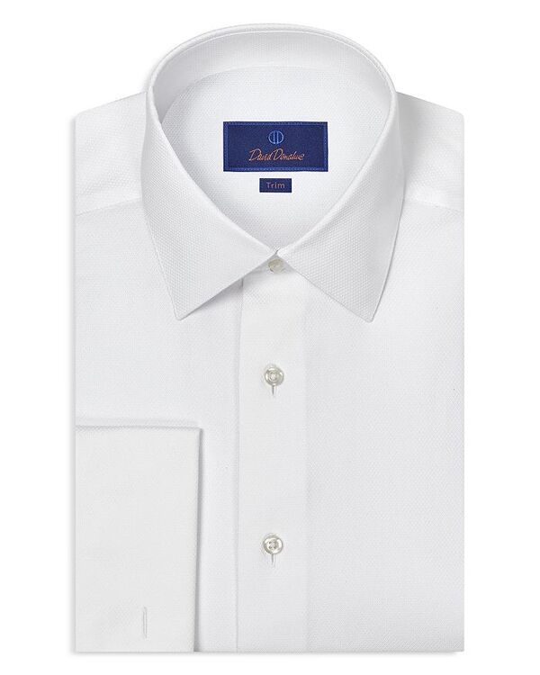 デイビッドドナヒュー レディース トップス シャツ スリムフィット David Donahue Slim Fit Dobby French Cuff Formal Shirt White White