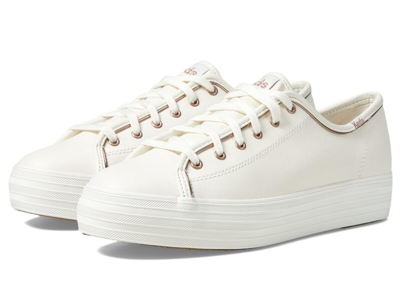 ケッズ レディース シューズ スニーカー レザー Keds Triple Kick Leather WhiteRose Gold ホワイト