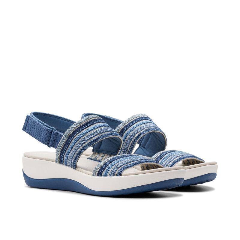 クラークス レディース シューズ サンダル Clarks Arla Stroll Blue Combi ブルー