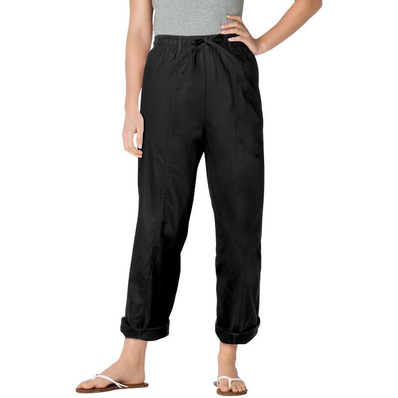 ウーマン ウィズイン レディース ボトムス カジュアルパンツ プラスサイズ プチ Woman Within Plusize Petite The Boardwalk Pant Black ブラック