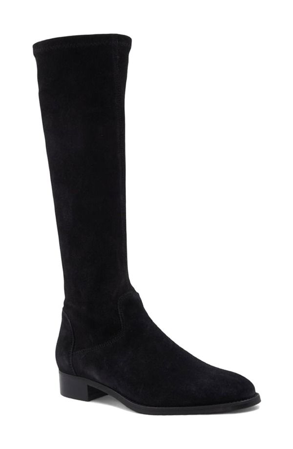 アクアタリア レディース シューズ ブーツ・レインブーツ Aquatalia Sabrena Weatherproof Knee High Boot Black Suede ブラック