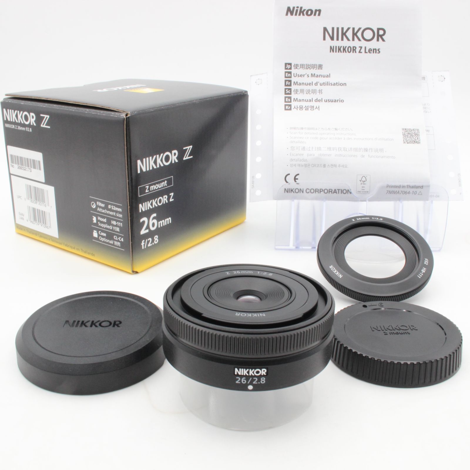 【ほぼ新品】 Nikon ニコン NIKKOR Z 26mm f2.8 nikon NIKON 元箱(内部緩衝材あり)付属品付き 112011 37,622円