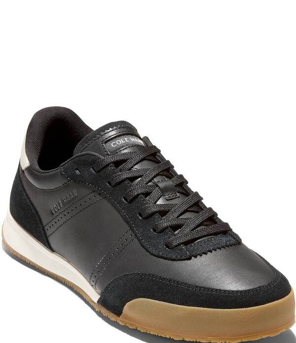 コールハーン メンズ シューズ スニーカー レザー Cole Haan Mens GrandPro Slimline Leather Sneakers BlackIvoryIvory アイボリー