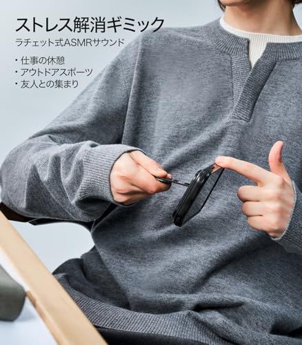 Aulumu G05 Pro 多機能 MagSafe スタンド - マグネットスタンド EDCツール | 回転角度調整可能 | 超軽量・超薄型 | ドライバー/ノコギリ/スチールヤスリ/SIM取出しピン/開封カッター - ブラックpms