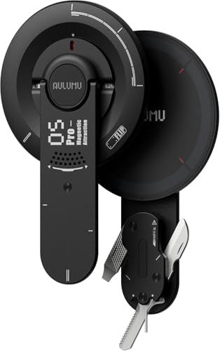 Aulumu G05 Pro 多機能 MagSafe スタンド - マグネットスタンド EDCツール | 回転角度調整可能 | 超軽量・超薄型 | ドライバー/ノコギリ/スチールヤスリ/SIM取出しピン/開封カッター - ブラックpms