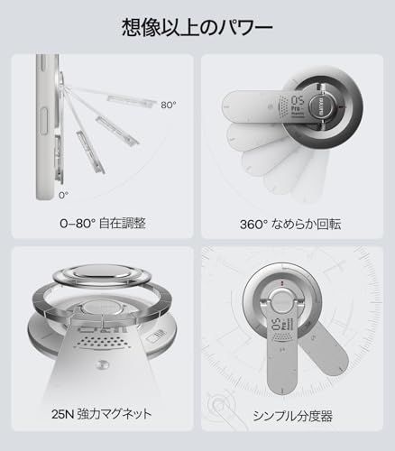 Aulumu G05 Pro 多機能 MagSafe スタンド - マグネットスタンド EDCツール | 回転角度調整可能 | 超軽量・超薄型 | ドライバー/ノコギリ/スチールヤスリ/SIM取出しピン/開封カッター - ブラックpms