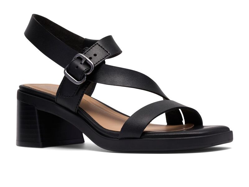 クラークス レディース シューズ ヒール Clarks Jaylan Sol Black Leather ブラック