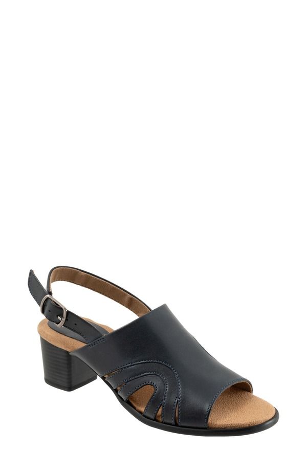 トロッターズ レディース シューズ ヒール サンダル Trotters Mariam Slingback Sandal Navy ネイビー
