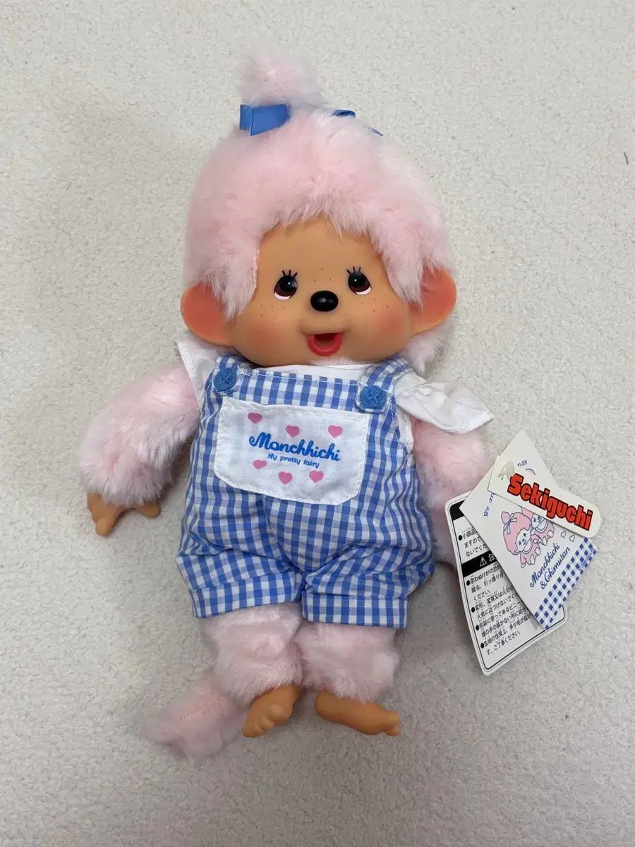 ピンク モンチッチ CHECK サスペンダー M サイズ