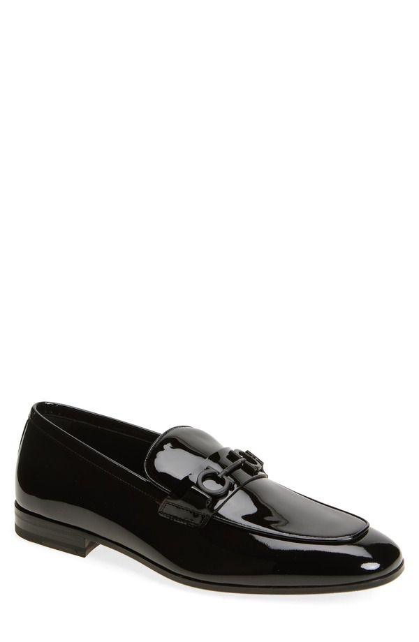 フェラガモ メンズ シューズ スリッポン・ローファー FERRAGAMO Balty Patent Loafer Nero
