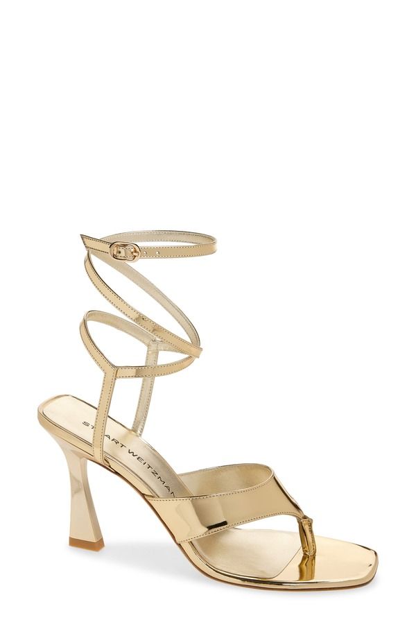 スチュアート ワイツマン レディース シューズ ヒール サンダル Stuart Weitzman Vinnie Wrap 85 Sandal Platino Specchio