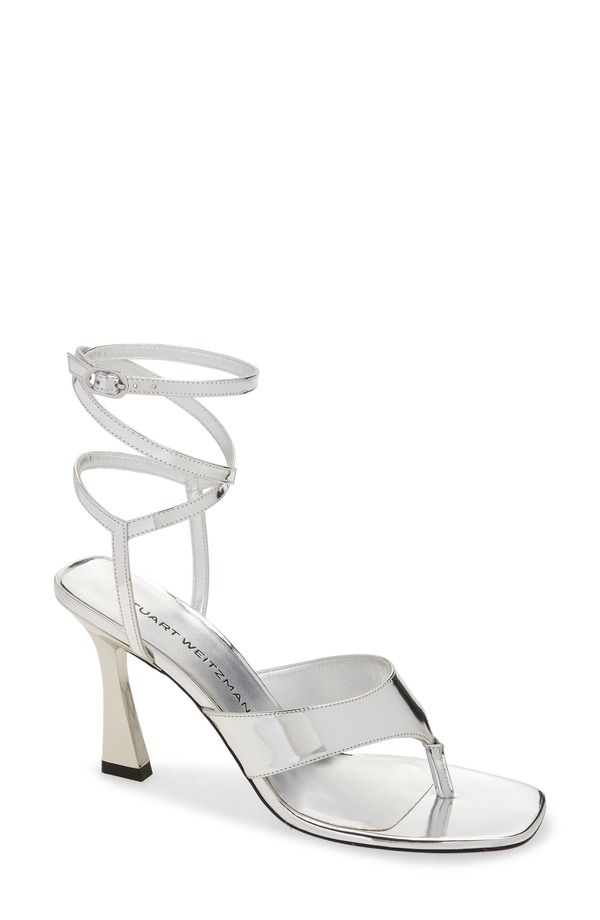 スチュアート ワイツマン レディース シューズ ヒール サンダル Stuart Weitzman Vinnie Wrap 85 Sandal Silver Specchio シルバー