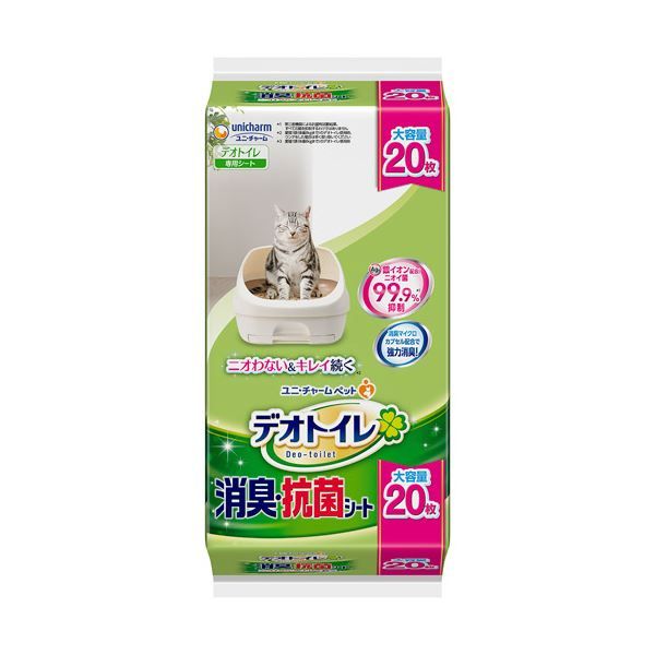 まとめ ユニ・チャーム デオトイレ 消臭・抗菌シート 1パック（20枚） ×10セット 猫用品 ペット用品 トイレ用品