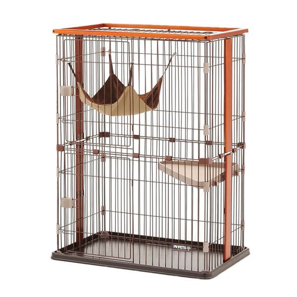 ウッドワンサークルキャット 2段タイプ (ペット用品) 犬用ケージ 室内犬 小型犬