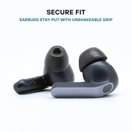R◆Comply Foam TrueGrip プレミアムメモリーフォームイヤーチップ Samsung Galaxy Buds 3 Pro用 ? S ブラック (3ペア) ? スモールストッキングスタッファー 快適なノイズアイソレーション 取り d33b6b39