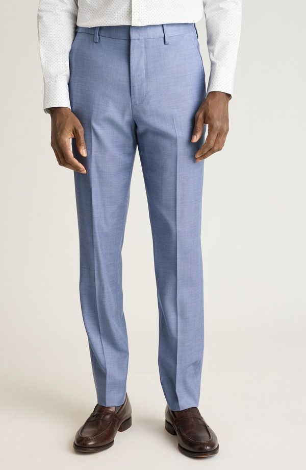 ボノボス メンズ ボトムス カジュアルパンツ ウール Bonobos Jetsetter Flat Front Stretch Wool Suit Pants 1 Blue Sharkskin ブルー