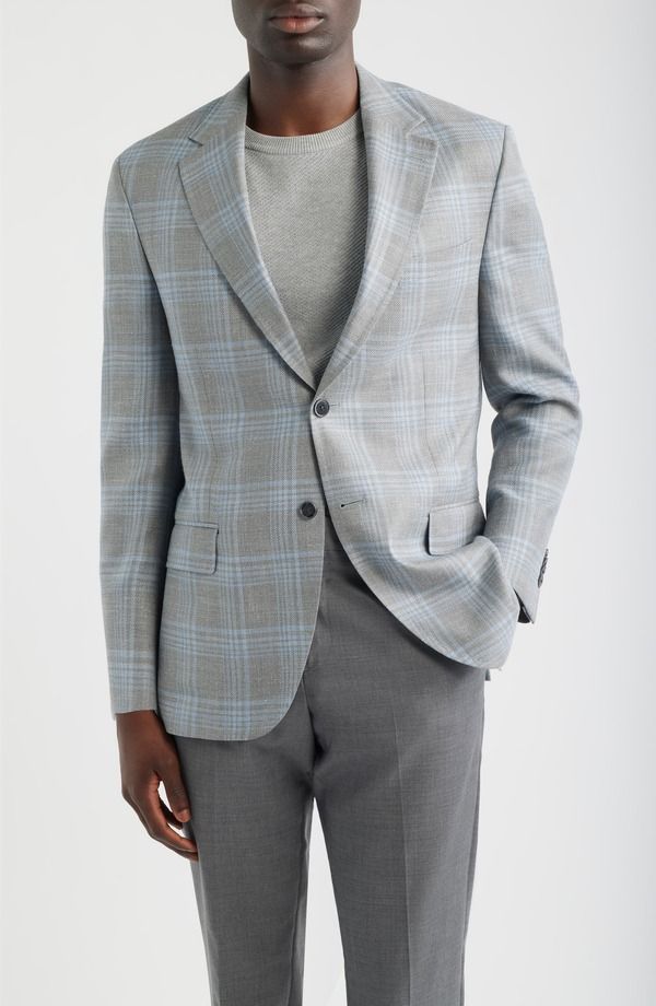 ピーター・ミラー メンズ アウター ジャケット・ブルゾン ウール シルク コート Peter Millar Hyperlight Soft Grey Plaid Slub Wool Silk Blen